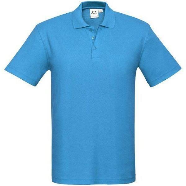 Biz Collection P400MS Crew Mens Polo Cyan / M