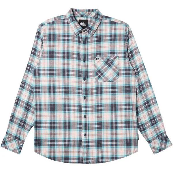 Quiksilver Ensign Classic Flannel Shirt in White Marble Grey M