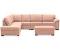 Pink Upholstered Rumpus Fabric Corner Suite Left-Hand Facing Chaise with Sofa Bed, Size: 900x3260x2550mm