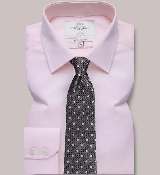 Hawes & Curtis Non-Iron Pink Twill Extra Slim Shirt