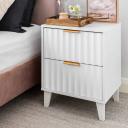 Groove Furniture Airlie 2-Drawer Bedside Table, White