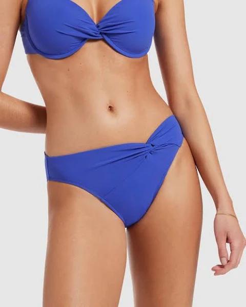 Jets Jetset Twist Front Bikini Bottom , Sapphire , Size 16