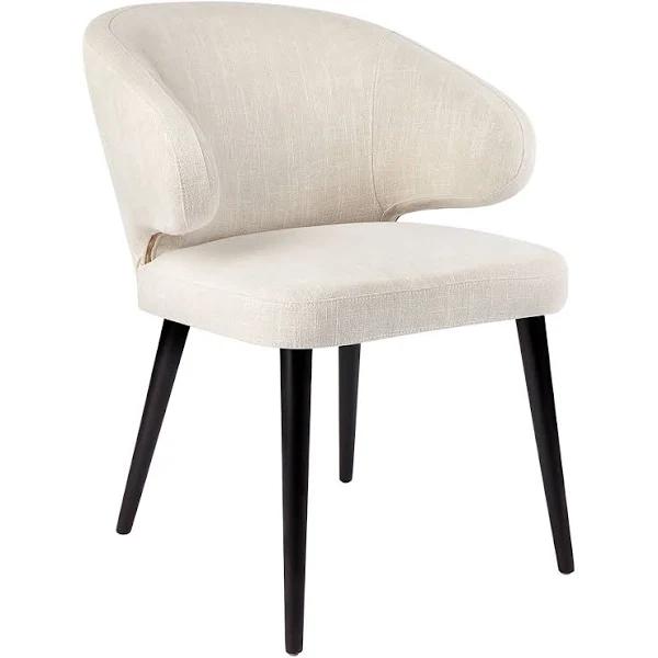 Harlow Black Dining Chair - Natural Linen