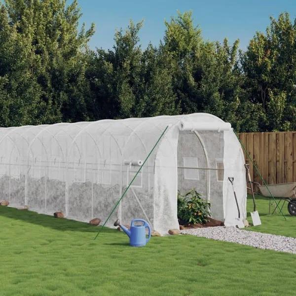 Greenhouse With Steel Frame White 28 m² 14x2x2 M