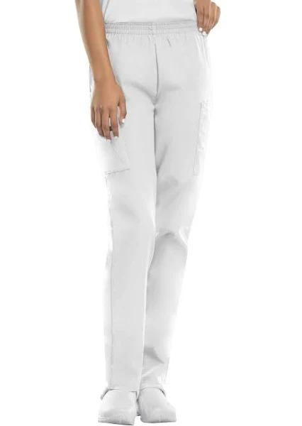 Cherokee Workwear Scrubs Women's Petite Elastic Utility Pant - XL - White