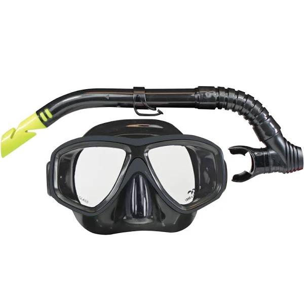 Land & Sea Clearwater Black Silicone Mask & Snorkel Set Black