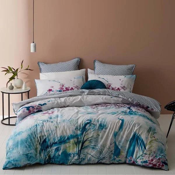 Logan & Mason Augusta Blue Quilt Cover Set, Queen Bed