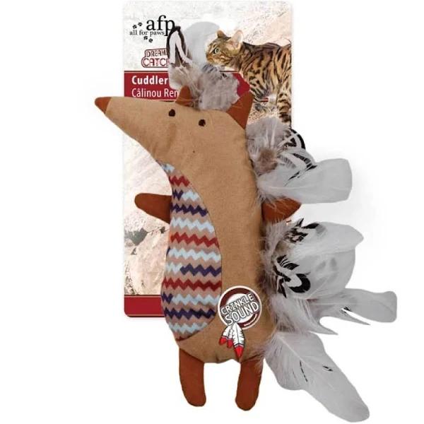 Catnip Cat Dream Catcher Toys - Feather Bell Rattle Mouse Crinkle Play Wand Cuddler Fox