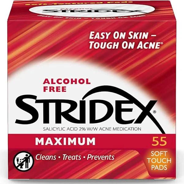 Stridex, Maximum, Alcohol Free, 55 Soft Touch Pads