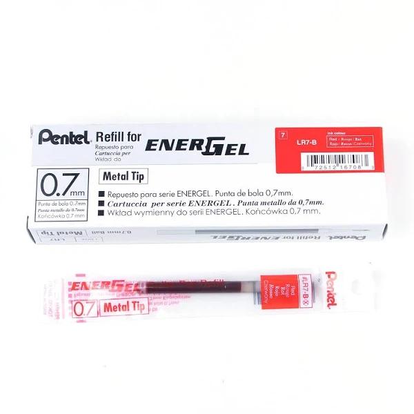 Pentel Lr7-B Refill for Energel 0.7mm Red - Box of 12