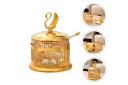 European-style Glass Storage Jar Lid Tea Table Candy Home Kitchen Salt Seasoning Sealed Gold Coffee Jars Lids