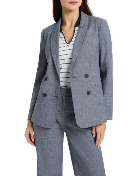 David Lawrence malabar Linen Blazer in Chambray Blue 6