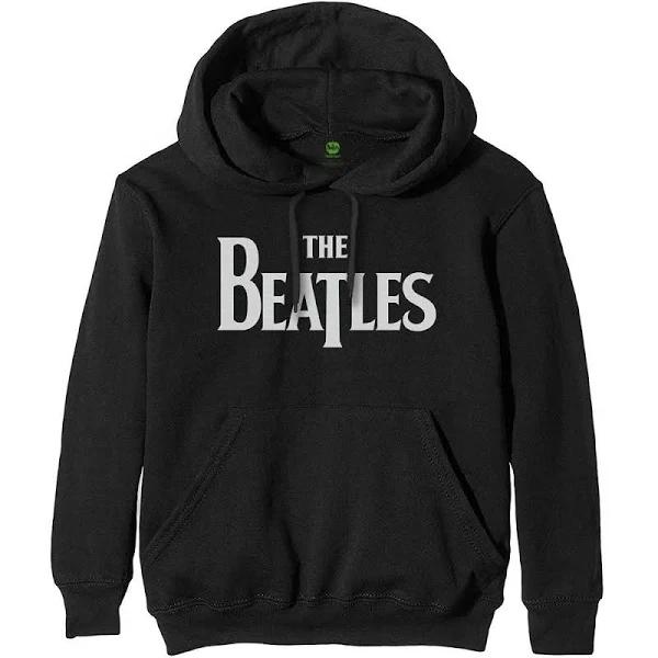 The Beatles Unisex Adult Drop T Logo Pullover Hoodie (Black) (M)