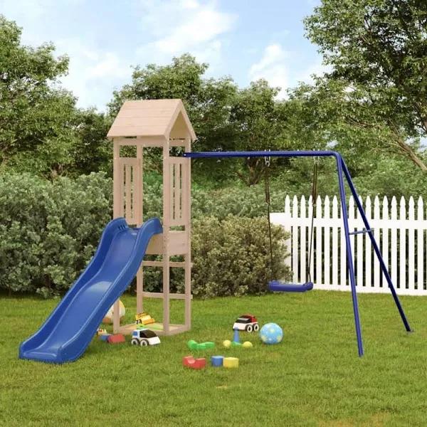 Playhouse with Slide Swing Solid Wood Pine vidaXL