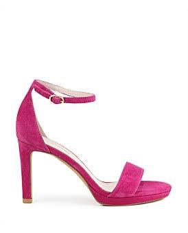 David Jones Edward Meller Sylvia90 Platform Sandal in Hot Pink Suede, Size 36 EU