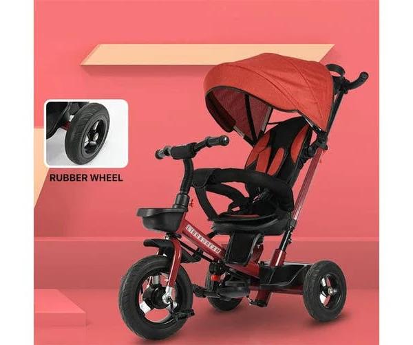 Luxury Tricycle Adjustable Awning Bike Trike Baby Prams Kids Stroller KTR2163 (Red)