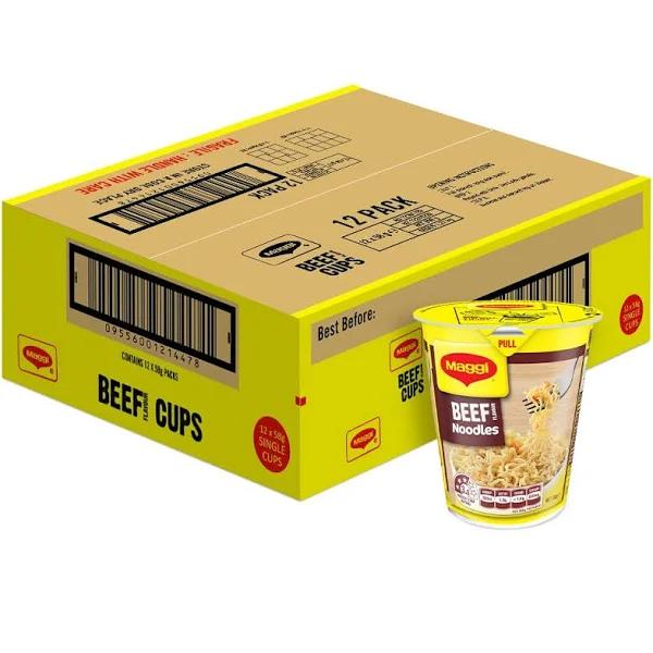 Maggi 2 Minute Noodles Cup Beef 12 x 58g