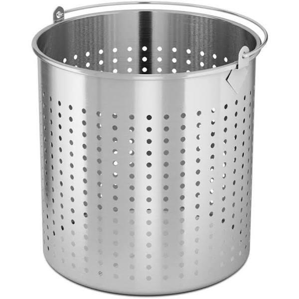 SOGA 50L 18/10 Stainless Steel Perforated Stockpot Basket Pasta Strainer With Handle