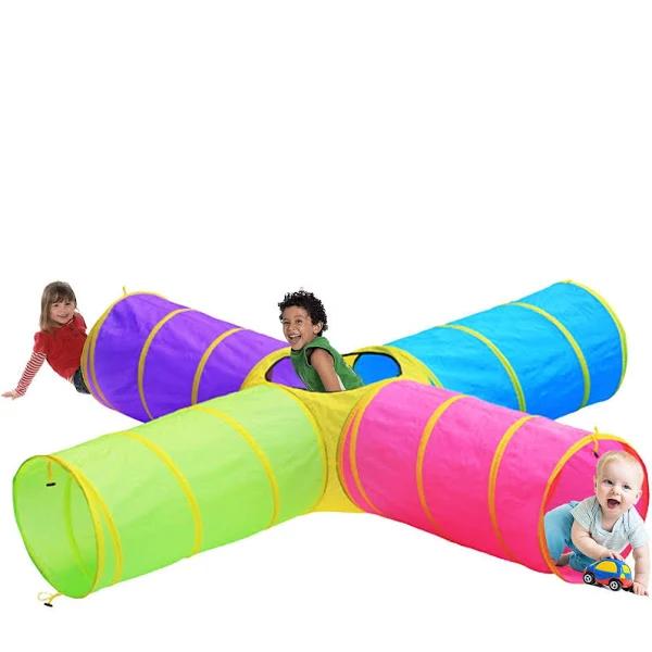 Hide N Side Kids Play Tunnels Indoor Outdoor Crawl Through Tunnel for Kids Dog Toddler Babies Children Pop Up Tunnel Gift Toy