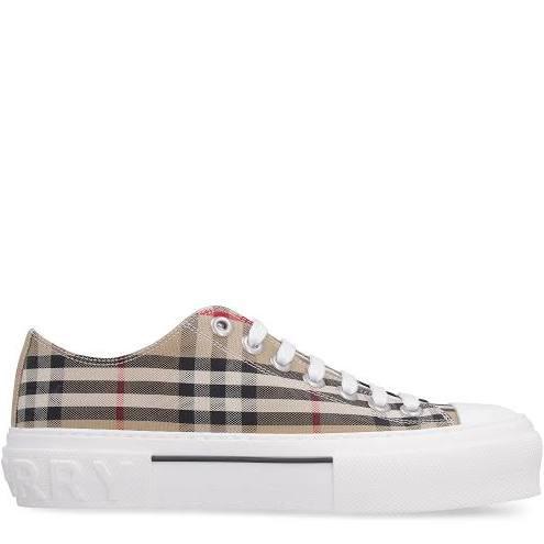 Burberry Check Cotton Sneakers , Size: 39.5