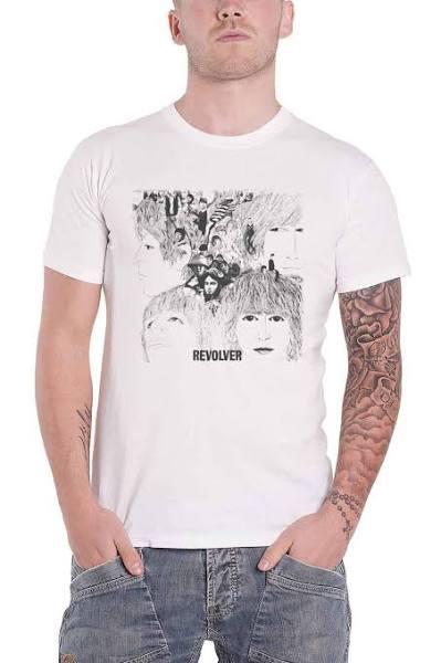 The Beatles Unisex T-Shirt: Revolver Album Cover Small / White