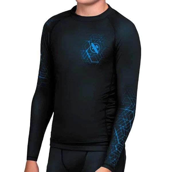 Hayabusa Geo Youth Long Sleeve Rashguard Blue / Large