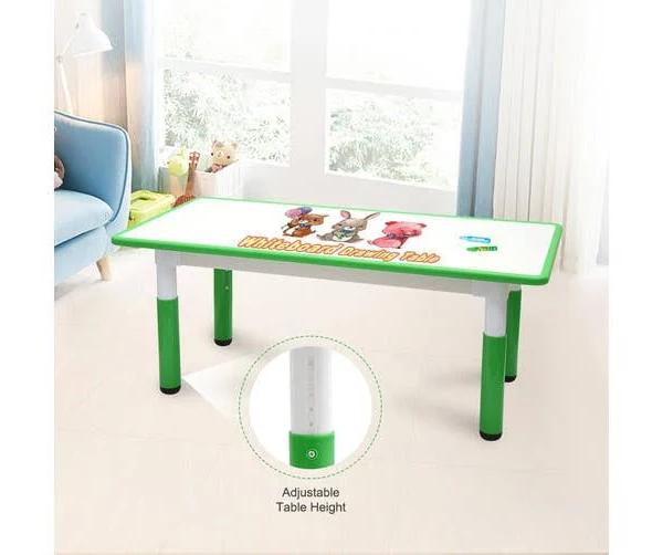 120x60cm Kids Height Adjustable Whiteboard Drawing Table Desk Green