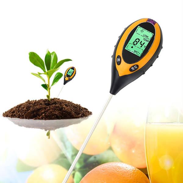 Susliving 4 in 1 Gardening Soil Ph Tester Sunlight Moisture Test Monitor