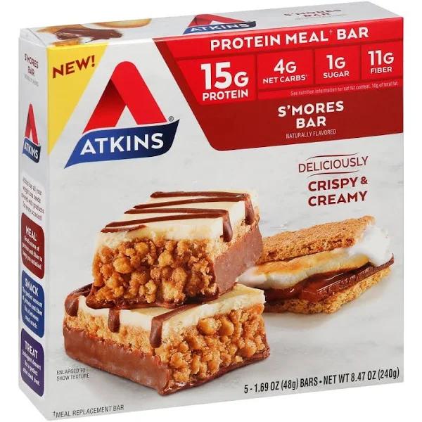 Atkins Protein Meal Bar S'mores Bar 5 Bars 1.69 oz (48 g)