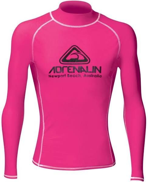 Adrenalin Junior Rash Vest Lycra Long Sleeve High Visibility 6 Hot Pink