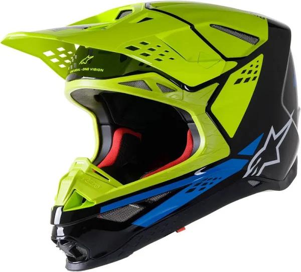 Alpinestars Supertech S-M8 Factory MX Helmet Black-Yellow-Blue XL