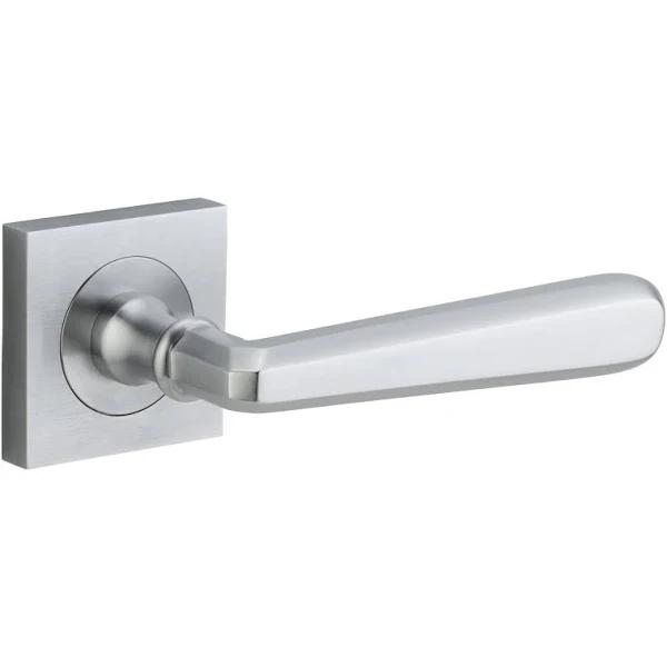 Iver Door Handle Copenhagen Square Rose Pair Brushed Chrome