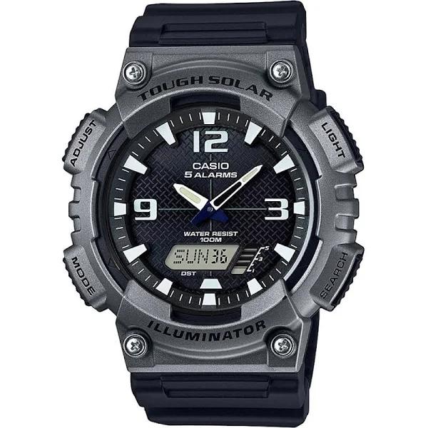 Casio Men's Gunmetal Solar Analog-Digital Watch