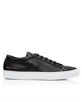 David Jones Common Projects Original Achilles Low White Sole Sneaker in Black/White, Size 47 EU