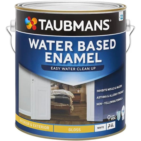 Taubmans 4L White Gloss Water Based Enamel