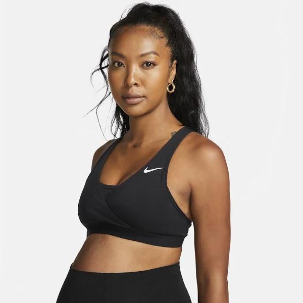 Nike Womens Dri-FIT Swoosh Medium Support Maternity Sports Bra Black S @ Rebel Active