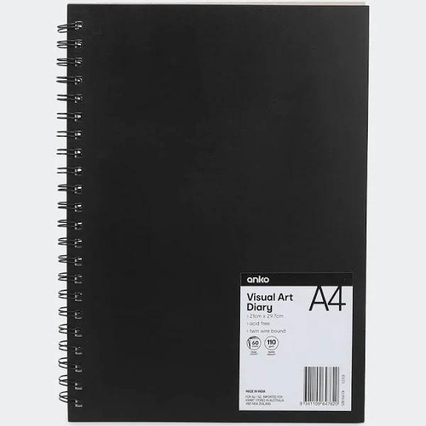 Kmart A4 Visual Art Diary in Black