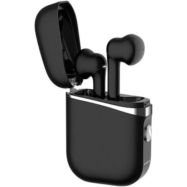 Adore Wireless Bluetooth 5.0 Headset Semi-in-ear Lighter Style Creative Headset with Charging Box Hi-Fi Stereo Ipx5 Waterproof T15-Black