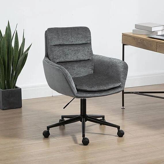 Franklyn Office Chair Antracite by Freedom, 100% Polyester Fabric/High-Density Foam/Steel