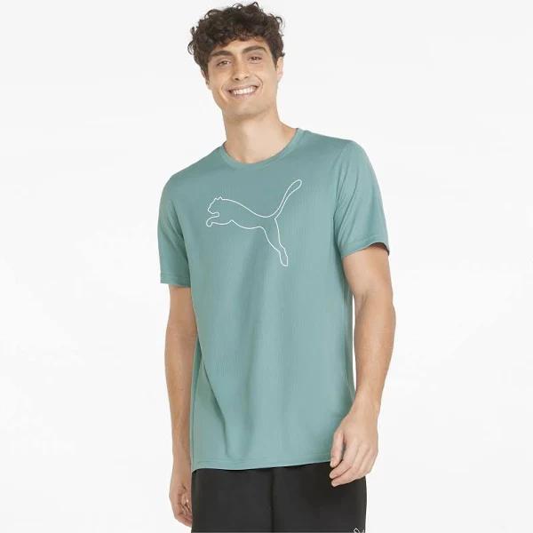 Performance Cat Men's T-Shirt in Mineral Blue, Size Small, Polyester by Puma