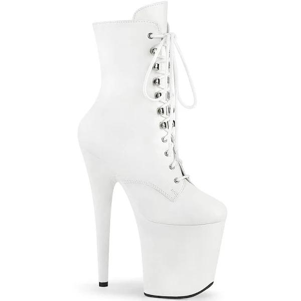 Pleaser FLAMINGO-1020WR White Faux Leather/White Faux Leather Size 11