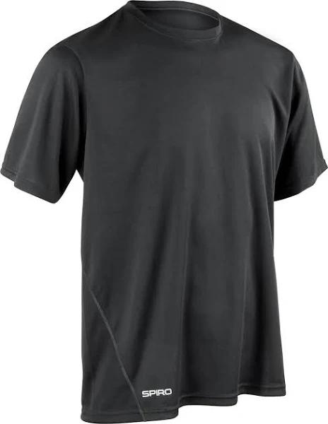 Spiro Mens Quick Dry Short-sleeved T-Shirt (Black) (L)