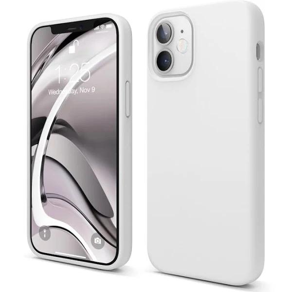 elago Liquid Silicone Case Designed for iPhone 12 Mini (5.4"), Premium Silicone, Full Body Protection : 3 Layer Shockproof Cover Case (White)