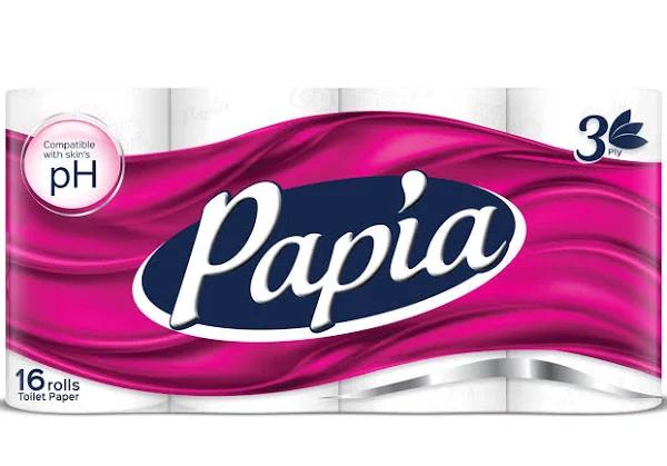 Papia 3 Ply Toilet Paper Roll 16-Pieces