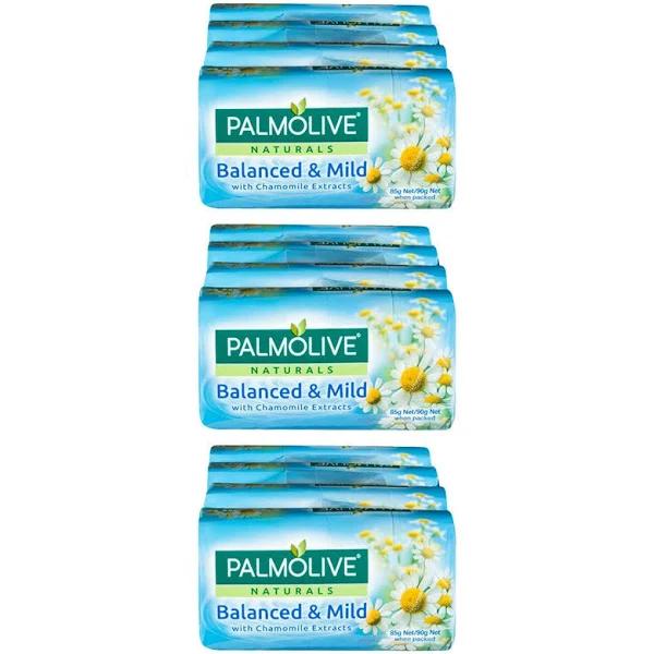 3x 4PK Palmolive 90g Naturals Balanced & Mild Soap Bar Shower Bath Skin Care - Earn Everyday Rewards, Afterpay Available