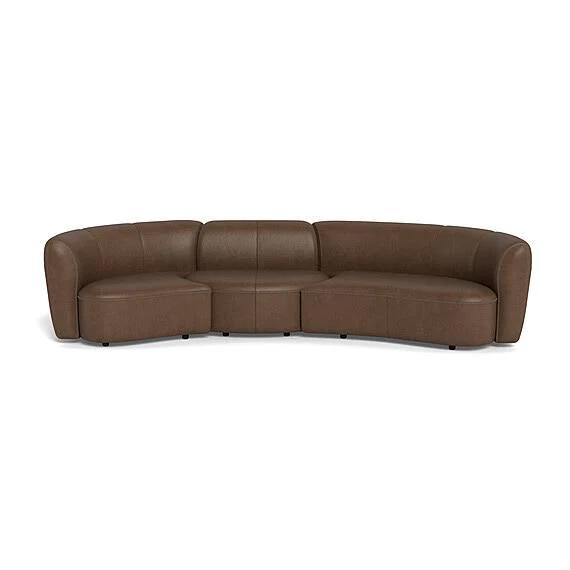 Lune Leather Modular Sofa Granite by Freedom, 100% Leather FF