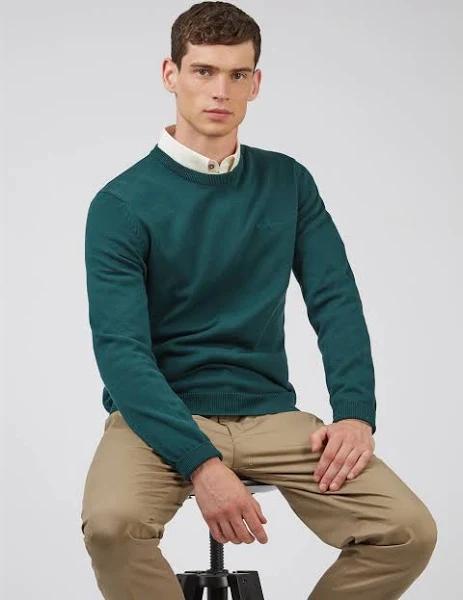 Ben Sherman Signature Cotton Crew Medium Ocean Green