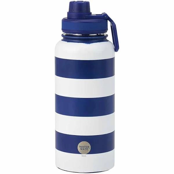 Watermate Double Wall Stainless Steel Water Bottles 950ml Blue Stripe