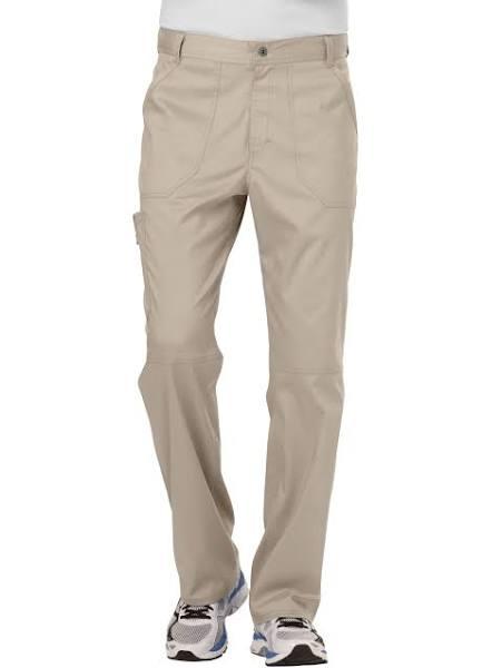 Cherokee Workwear Revolution WW140 Scrubs Pants Mens Fly Front Khaki