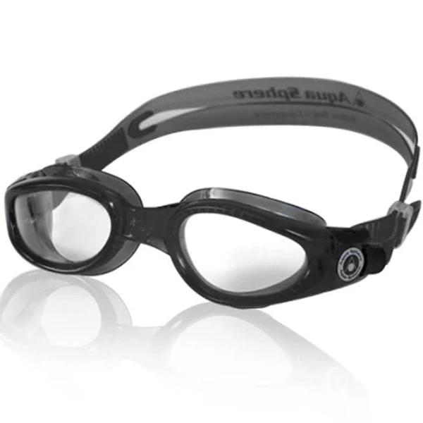 Aqua Sphere Kaiman Goggles, Black/Clear Lens, Swimming Goggles